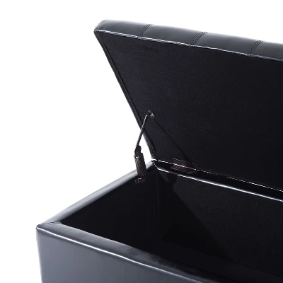 HOMCOM Large 51" Tufted Faux Leather Ottoman Storage Bench For Living Room, Entryway, Or Bedroom 7 HOMCOM Large 51" Tufted Faux Leather Ottoman Storage Bench For Living Room, Entryway, Or Bedroom - Image 6