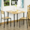 HOMCOM Industrial 3-Piece Dining Table Set, Square Kitchen Table With 2 Chairs For Dorms, Apartments, Studios, Bamboo Wood Grain -Homcom GUEST 5ed5cd2f 2961 4661 9366 492801877999