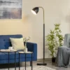 HOMCOM Arc Floor Lamp, Standing Reading Light, With Adjustable Lampshade, And Round Base For Living Room, Office, Or Bedroom, Black/ Gold -Homcom GUEST 5edab17f 307b 4495 93fb bfef860426fd