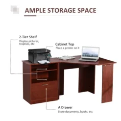 HomCom 2 Piece Corner Computer Desk Workstation With Printer Stand Storage Cabinet -Homcom GUEST 5fb20a04 007b 4c9b 9cd3 96a7fe76e663