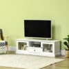 HOMCOM Modern TV Stand Cabinet For TVs Up To 60 Inches, Entertainment Center With Drawer And Glass Doors For Living Room, White -Homcom GUEST 5fcb3b01 f1e3 48ce 9ac7 4116f9a1afd4
