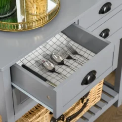 HOMCOM Sideboard Buffet Cabinet, Storage Serving Console Table With 4 Drawers And Slatted Bottom Shelf For Kitchen, Living Room -Homcom GUEST 60b52ab8 9c47 4b2b a0a2 52ee0e72fcef