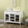HOMCOM Glass Door Kitchen Sideboard, Buffet Cabinet With 6-Bottle Wine Rack And Stemware Racks, Coffee Bar For Living Room, Dining Room, White -Homcom GUEST 61bc0145 7503 4658 91e7 5dbe782248a8