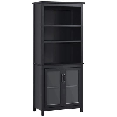 HOMCOM 71" Bookcase Storage Hutch Cabinet With Adjustable Shelves And Glass Doors For Home Office, Kitchen, Living Room 8 HOMCOM 71" Bookcase Storage Hutch Cabinet With Adjustable Shelves And Glass Doors For Home Office, Kitchen, Living Room - Image 6