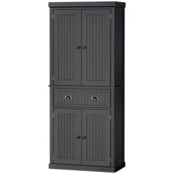 HOMCOM 72" Traditional Freestanding Kitchen Pantry Cabinet Cupboard With Doors And 3 Adjustable Shelves, Black 9 HOMCOM 72" Traditional Freestanding Kitchen Pantry Cabinet Cupboard With Doors And 3 Adjustable Shelves, Black -Homcom GUEST 636b79db 763d 4ac6 af9f 381fb9ff7299