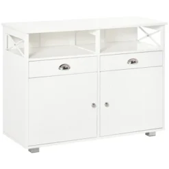 HOMCOM Sideboard Buffet Table Storage Cabinet With Large Tabletop, 2 Cabinets, 2 Drawers And Crossbar Side Design 15 HOMCOM Sideboard Buffet Table Storage Cabinet With Large Tabletop, 2 Cabinets, 2 Drawers And Crossbar Side Design -Homcom GUEST 6490bdd7 6965 41ba b7c8 c1ca4acd92c3