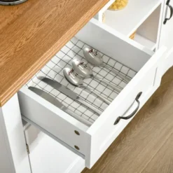 HOMCOM 42" Accent Sideboard, Serving Buffet Cabinet, Coffee Bar Cabinet With Storage Drawers And Adjustable Shelves For Living Room, Or Kitchen, White -Homcom GUEST 649aa8a1 b036 4169 9617 9804f27e711b