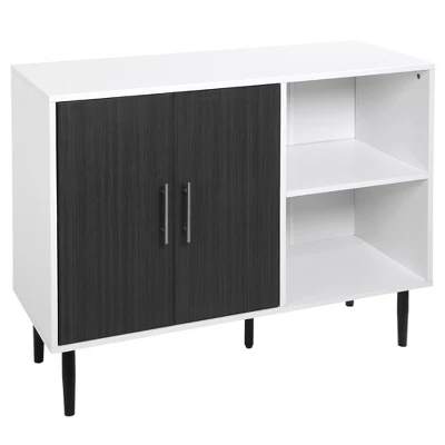 HOMCOM Storage Sideboard, Buffet Cabinet With Adjustable Shelf, Free Standing 2-Door Kitchen Cupboard For Dining Room, Hallway, Grey 5 HOMCOM Storage Sideboard, Buffet Cabinet With Adjustable Shelf, Free Standing 2-Door Kitchen Cupboard For Dining Room, Hallway, Grey - Image 3
