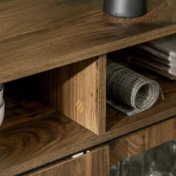 HOMCOM Modern Sideboard With Shelves, Buffet Cabinet With Storage Cabinets, Adjustable Shelf, Sliding Doors For Living Room, Kitchen, Walnut -Homcom GUEST 653c9962 28b2 458f 9e57 78b58919ea33