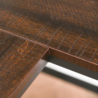 HOMCOM L-Shaped Home Office Desk With Bottom Tower Shelf, 3 Cube Shelves, Computer Writing Desk With Metal Frame, Walnut Brown 7 HOMCOM L-Shaped Home Office Desk With Bottom Tower Shelf, 3 Cube Shelves, Computer Writing Desk With Metal Frame, Walnut Brown - Image 5