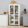 HOMCOM Freestanding Kitchen Pantry, 5-tier Storage Cabinet With Adjustable Shelves And 2 Glass Doors, White 2 HOMCOM Freestanding Kitchen Pantry, 5-tier Storage Cabinet With Adjustable Shelves And 2 Glass Doors, White -Homcom GUEST 66a5a686 2c9a 425b 85e4 8feb170301da