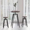 HOMCOM 3 Piece Industrial Adjustable Dining Table Set, Bar Height Bistro Table And Swivel Pub Stools For Small Space -Homcom GUEST 673aecae ab45 4adf 9afd 1461ddfaf663