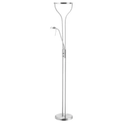 HOMCOM Modern LED 2 Light Floor Lamp, Tall Standing Lamp With Rotatable Ring Light And Height Adjustable Side Light For Living Room Or Bedroom, Silver 9 HOMCOM Modern LED 2 Light Floor Lamp, Tall Standing Lamp With Rotatable Ring Light And Height Adjustable Side Light For Living Room Or Bedroom, Silver -Homcom GUEST 682b6734 3553 45a7 a8d8 3bf698b1973a