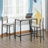 HOMCOM 3 Piece Industrial Dining Table Set, Counter Height Bar Table & Chairs Set For Small Space, Dining Room -Homcom GUEST 69c90b1b 3adc 43ac a89a 1db294b57114