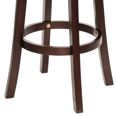 HOMCOM Traditional Bar Stool, 31 Inch Seat Height Barstool, Swivel PU Leather Upholstered Chair, With Cross Back And Rubberwood Frame 7 HOMCOM Traditional Bar Stool, 31 Inch Seat Height Barstool, Swivel PU Leather Upholstered Chair, With Cross Back And Rubberwood Frame - Image 5