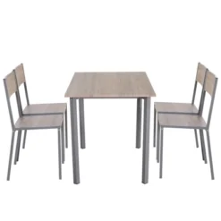 HOMCOM 5 Piece Modern Rectangular Dining Room Table Set With 4 Metal Frame Chairs For Kitchen, Breakfast Nook, Dinette -Homcom GUEST 6c1fc95d daaf 4b53 aa47 a9ebc0218447