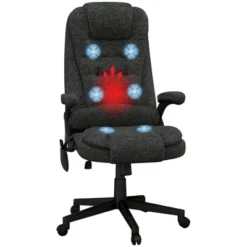 HOMCOM 6 Point Vibrating Massage Office Chair With Heat, Linen High Back Executive Office Chair With Reclining Backrest, Armrests 19 HOMCOM 6 Point Vibrating Massage Office Chair With Heat, Linen High Back Executive Office Chair With Reclining Backrest, Armrests -Homcom GUEST 6c646aca 6e4b 43d4 97b0 223d504db58a