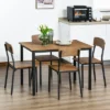 HOMCOM 5 Piece Modern Industrial Dining Table And Chairs Set For Small Space, Kitchen, Dining Room -Homcom GUEST 6c784c41 d5c6 4e22 ace2 d5834966f311
