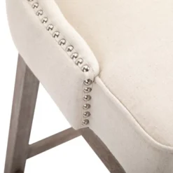 HOMCOM Upholstered Fabric Bar Height Bar Stools Set Of 2, 180° Swivel Nailhead-Trim Pub Chairs, 30" Seat Height With Rubber Wood Legs -Homcom GUEST 6cbcdc7b 7f91 4d6a b077 57327a5cf3c1