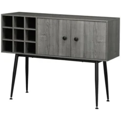 HOMCOM Coffee Bar Cabinet 9-Bottle Wine Rack And Adjustable Shelf, Sideboard Buffet Cabinet Wine Cabinet For Living Room -Homcom GUEST 6d10b9d9 bb50 41b7 a6de 45cf376cccf8