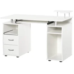 HOMCOM Multi-Function Computer Desk Home Office Workstation With Keyboard Tray, Elevated Shelf,Sliding Scanner Shelf And CPU Stand 17 HOMCOM Multi-Function Computer Desk Home Office Workstation With Keyboard Tray, Elevated Shelf,Sliding Scanner Shelf And CPU Stand -Homcom GUEST 6da11b98 7b85 40fc 9c37 21ca204bb3a2