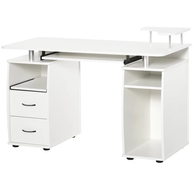 HOMCOM Multi-Function Computer Desk Home Office Workstation With Keyboard Tray, Elevated Shelf,Sliding Scanner Shelf And CPU Stand 10 HOMCOM Multi-Function Computer Desk Home Office Workstation With Keyboard Tray, Elevated Shelf,Sliding Scanner Shelf And CPU Stand - Image 8