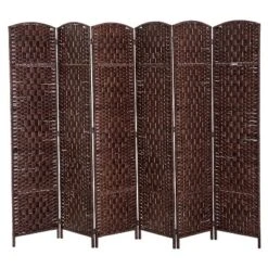 HOMCOM 6' Tall Wicker Weave 6 Panel Room Divider Privacy Screen -Homcom GUEST 6dc3a6ba 946b 4b58 af7c 214373af9001