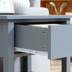 HOMCOM Side Table, Modern End Table With Storage Drawer And Shelf, Nightstand For Bedroom, Or Living Room, Set Of 2, Gray -Homcom GUEST 6ef946aa 88fe 404b abd8 23bffc572a11 1