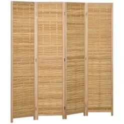 HOMCOM Room Divider, 5.5' Tall Bamboo Portable Folding Privacy Screens, Hand-Woven Double Side Partition Wall Dividers For Home, Natural -Homcom GUEST 6fd94997 e692 4304 b720 ce4112550746