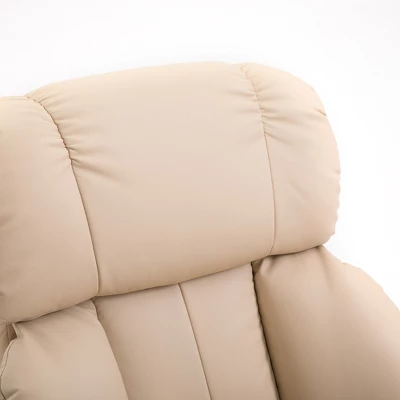 HOMCOM Recliner With Ottoman Footrest, Recliner Chair With Vibration Massage, Faux Leather And Swivel Wood Base For Living Room And Bedroom 7 HOMCOM Recliner With Ottoman Footrest, Recliner Chair With Vibration Massage, Faux Leather And Swivel Wood Base For Living Room And Bedroom - Image 5