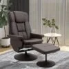HOMCOM Recliner And Ottoman With Wrapped Base, Swivel PU Leather Reclining Chair With Footrest For Living Room, Bedroom And Office -Homcom GUEST 714647b3 f5b6 4ad7 bd4c bca5b7ab2119