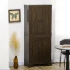HOMCOM 72" Farmhouse Kitchen Pantry, 4-Door Rustic Storage Cabinet With Drawer And 3 Shelves, Walnut -Homcom GUEST 71dda478 f67b 49f0 a42f dc74e86fff6f