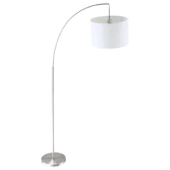 HOMCOM Arc Floor Reading Lamp, Tall Pole Standing Lamp With Hanging Fabric Lampshade For Living Room Or Bedroom, Silver/White 9 HOMCOM Arc Floor Reading Lamp, Tall Pole Standing Lamp With Hanging Fabric Lampshade For Living Room Or Bedroom, Silver/White -Homcom GUEST 72d87ab0 809d 43a3 b67e cc4202b285c8