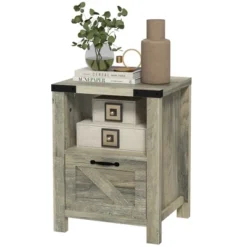 HOMCOM Farmhouse Side Table With 1 Drawer, 1 Open Shelf And Tabletop For Living Room, Gray Oak 9 HOMCOM Farmhouse Side Table With 1 Drawer, 1 Open Shelf And Tabletop For Living Room, Gray Oak -Homcom GUEST 72f7c720 daae 4014 97bf cd21ccb4b06b