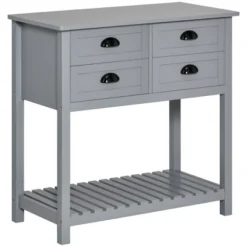 HOMCOM Sideboard Buffet Cabinet, Storage Serving Console Table With 4 Drawers And Slatted Bottom Shelf For Kitchen, Living Room -Homcom GUEST 75344c35 802b 4076 ad0f 3a74c010022e