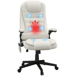 HOMCOM 6 Point Vibrating Massage Office Chair With Heat, Linen High Back Executive Office Chair With Reclining Backrest, Armrests 18 HOMCOM 6 Point Vibrating Massage Office Chair With Heat, Linen High Back Executive Office Chair With Reclining Backrest, Armrests -Homcom GUEST 757abc31 8999 492e 8565 76935f48a5f4