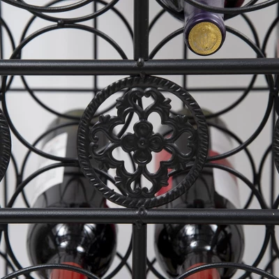 HOMCOM 45-Bottle Modern Wine Organizer Decorative Portable Wrought Iron Wine Rack Jail 7 HOMCOM 45-Bottle Modern Wine Organizer Decorative Portable Wrought Iron Wine Rack Jail - Image 5