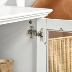 HOMCOM Modern TV Stand Cabinet For TVs Up To 60 Inches, Entertainment Center With Drawer And Glass Doors For Living Room, White -Homcom GUEST 76d016b3 c97e 4f80 948e 088f19c893af