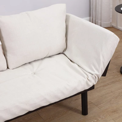 HOMCOM Single Person Chaise Lounger, Modern Sofa Bed With 5 Adjustable Positions, 2 Large Pillows, And Birch Legs 7 HOMCOM Single Person Chaise Lounger, Modern Sofa Bed With 5 Adjustable Positions, 2 Large Pillows, And Birch Legs - Image 5