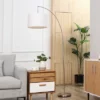 HOMCOM Arc Floor Reading Lamp, Tall Pole Standing Lamp With Hanging Fabric Lampshade For Living Room Or Bedroom, Silver/White 1 HOMCOM Arc Floor Reading Lamp, Tall Pole Standing Lamp With Hanging Fabric Lampshade For Living Room Or Bedroom, Silver/White -Homcom GUEST 78e16548 fc04 4f51 9d79 0422617b0698