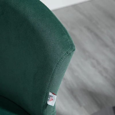 HOMCOM Adjustable Bar Stools Set Of 2, Velvet Kitchen Stool, Upholstered Counter Height Barstool With Swivel Seat, Wing Back, Dark Green 7 HOMCOM Adjustable Bar Stools Set Of 2, Velvet Kitchen Stool, Upholstered Counter Height Barstool With Swivel Seat, Wing Back, Dark Green - Image 5