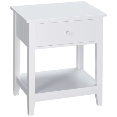 HOMCOM Modern Style Nightstand, Side Table With Drawer And Storage Shelf For Bedroom, Or Living Room 11 HOMCOM Modern Style Nightstand, Side Table With Drawer And Storage Shelf For Bedroom, Or Living Room - Image 9