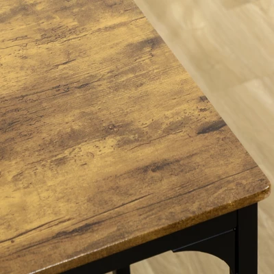 HOMCOM 5-Piece Counter Height Bar Table And Chairs Set, Rustic Bar Table With Stools, Kitchen Table 4 Chair Bar Table With Wooden Top 7 HOMCOM 5-Piece Counter Height Bar Table And Chairs Set, Rustic Bar Table With Stools, Kitchen Table 4 Chair Bar Table With Wooden Top - Image 5