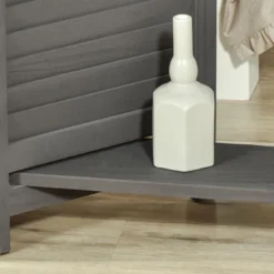 HOMCOM 4 Panel 67" Tall Wood Privacy Screen Room Divider With 3 Display Shelves, And Folding Storage For Bedroom Or Home Office, Gray 10 HOMCOM 4 Panel 67" Tall Wood Privacy Screen Room Divider With 3 Display Shelves, And Folding Storage For Bedroom Or Home Office, Gray -Homcom GUEST 806b1cba 920d 4f9a a19c af404c826fd5