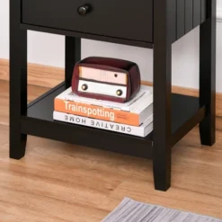 HOMCOM Modern Style Nightstand, Side Table With Drawer And Storage Shelf For Bedroom, Or Living Room 16 HOMCOM Modern Style Nightstand, Side Table With Drawer And Storage Shelf For Bedroom, Or Living Room -Homcom GUEST 809785c8 3499 4c28 81bf fa8a9eab8d88