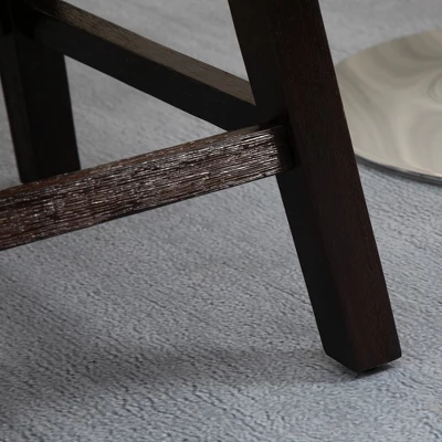 HOMCOM Bar Stools Set Of 2, Swivel Bar Chairs, 25.5" High Fabric Tufted Breakfast Barstools For Kitchen Counter, Beige 6 HOMCOM Bar Stools Set Of 2, Swivel Bar Chairs, 25.5" High Fabric Tufted Breakfast Barstools For Kitchen Counter, Beige - Image 4