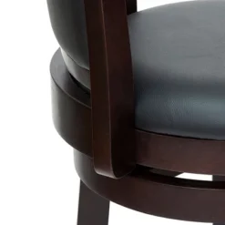 HOMCOM Classic Bar Stool Swivel Barstool With PU Leather Upholstered Mid-Back And Footrest, 30.25 Inch Seat Height, Set Of 2, Black -Homcom GUEST 83feaaa5 bf55 4e3e ae9d 91c139d44b8d 1