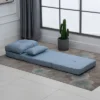 HOMCOM Convertible Flip Chair, Floor Lazy Sofa, Folding Upholstered Couch Bed With Adjustable Backrest, Metal Frame And Pillows For Living Room, Blue 1 HOMCOM Convertible Flip Chair, Floor Lazy Sofa, Folding Upholstered Couch Bed With Adjustable Backrest, Metal Frame And Pillows For Living Room, Blue -Homcom GUEST 8534c54c e921 408c af6c 2ca7c977f08c