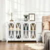 HOMCOM Sideboard, Buffet Cabinet With Adjustable Shelves, Credenza With 4 Glass Doors, White 1 HOMCOM Sideboard, Buffet Cabinet With Adjustable Shelves, Credenza With 4 Glass Doors, White -Homcom GUEST 859e0bce 73c0 433b b5ba 05de0d59c750
