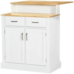 HOMCOM Kitchen Island With Storage Cabinet And 2-Level Rubber Wood Butcher Block Table, Adjustable Shelves, And Drawers 9 HOMCOM Kitchen Island With Storage Cabinet And 2-Level Rubber Wood Butcher Block Table, Adjustable Shelves, And Drawers -Homcom GUEST 8670fc78 1f70 4323 82ee 0830c2b2f138